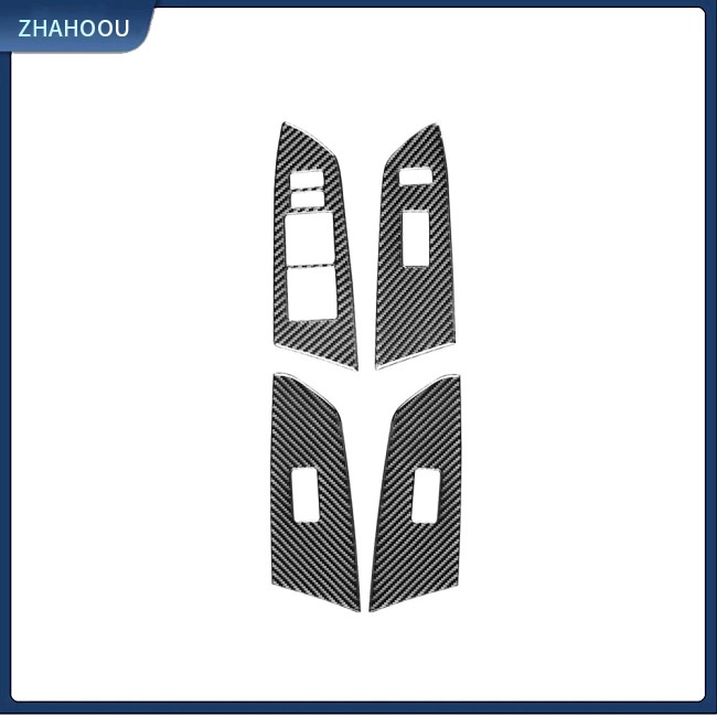 ☃Nhà Cửa☃ Set 4 Miếng Dán Bảng Điều Khiển Nâng Cửa Sổ Xe Hơi Họa Tiết Sợi Carbon Cho Toyota Tundra 2014-2018