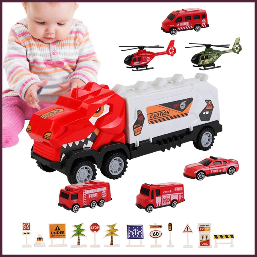 Bộ Đồ Chơi Xe Tải Khủng Long Vận Chuyển Đồ Chơi Cho Bé