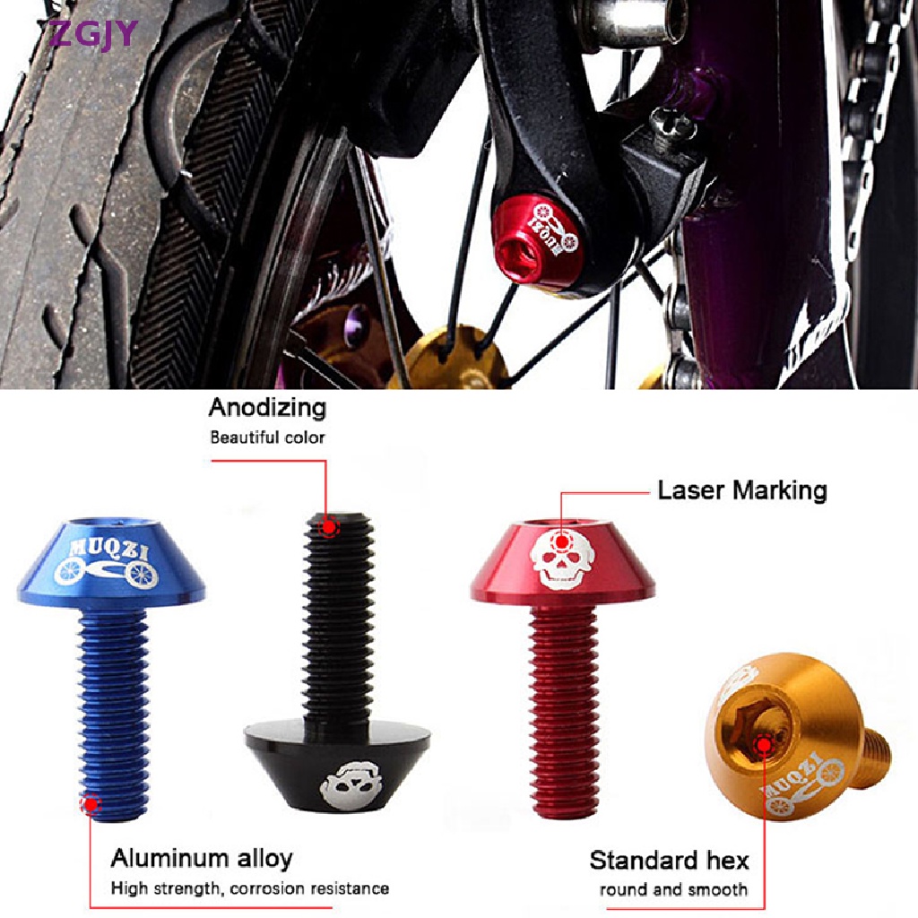 Bộ 4 Ốc Vít Hợp Kim Nhôm ZGJY M6 Gắn Phanh Xe Đạp Leo Núi Mới