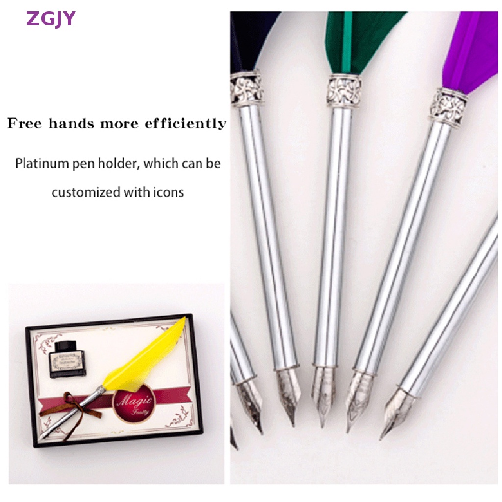1 Set Bút Lông Vũ Viết Thư Pháp Phong Cách Vintage Mới