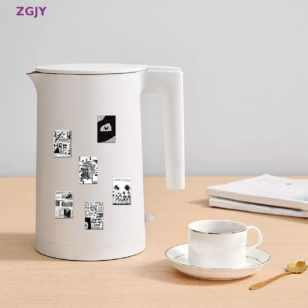 Bộ 60 Miếng Dán Họa Tiết Graffiti Trắng Đen Vui Nhộn Chống Thấm Nước Dùng Trang Trí Laptop / Vali / Ván Trượt / Guitar Mới