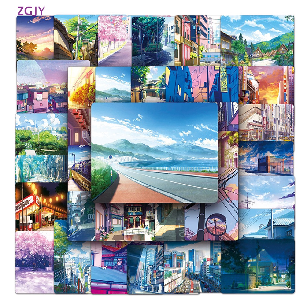 Set 50 Nhãn Dán Trang Trí Hình Phong Cảnh Đường Phố Graffiti Mới