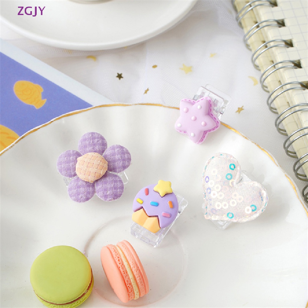 Set 4 Kẹp Sách Bằng Acrylic Hình Gấu / Thỏ Dễ Thương Trang Trí Sổ Tay / Để Bàn Cho Học Sinh Mới