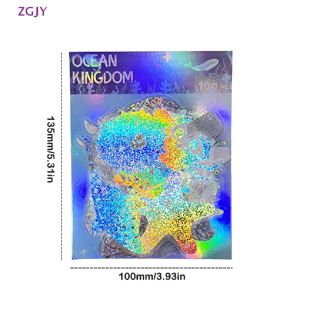 Set 100 Miếng Dán Trong Suốt In Họa Tiết Hoạt Hình Dễ Thương Trang Trí Laptop / Xe Hơi Mới