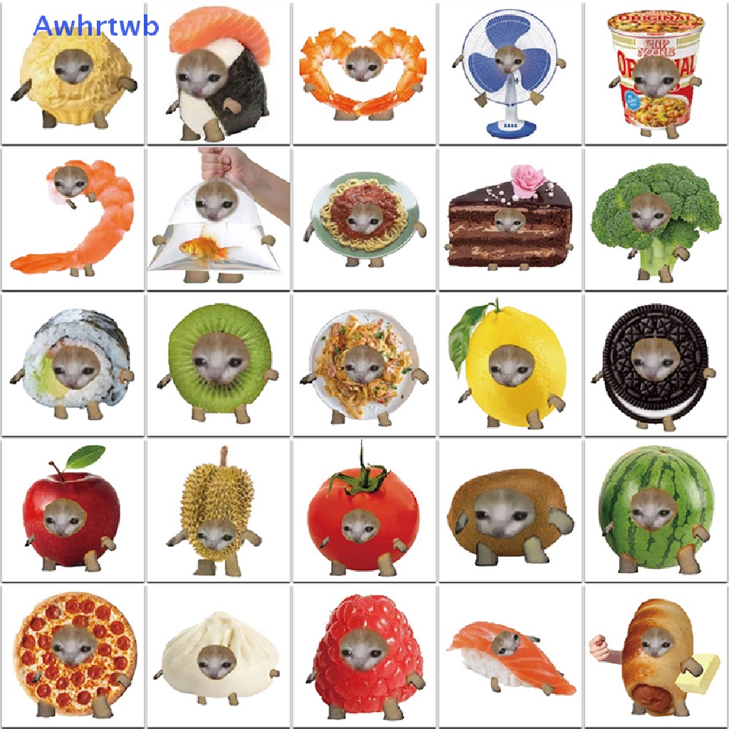 Bộ 69 Sticker Dán Trang Trí Hành Lý / Laptop / Ipad / Xe Hơi Hình Mèo Vui Nhộn Mới