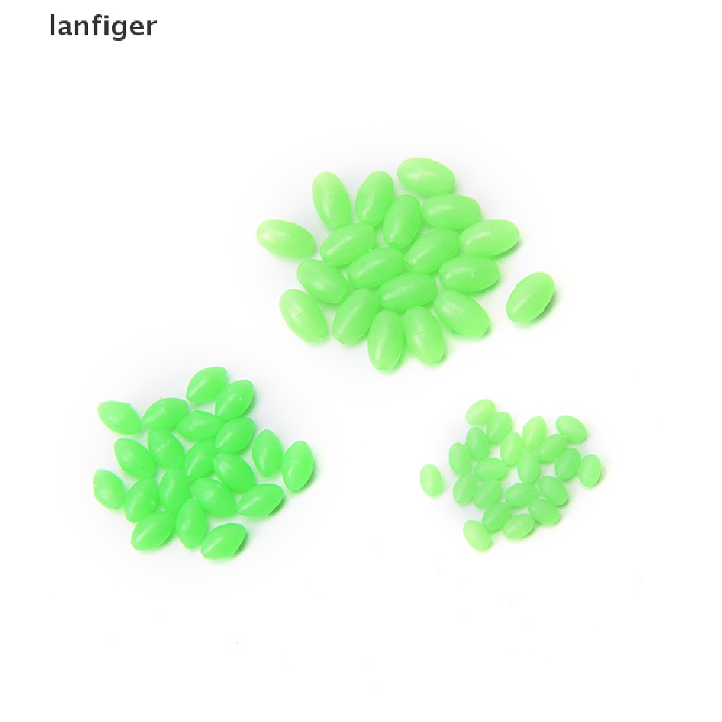 Set 100 Hạt Phát Sáng Hình Oval Mềm Mại Kích Thước 5mm / 8mm / 10mm Dùng Trong Câu Cá