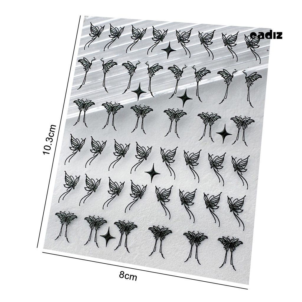 Miếng Dán Trang Trí Móng Tay Hình Bướm Trắng Đen Mini Chống Rơi DIY