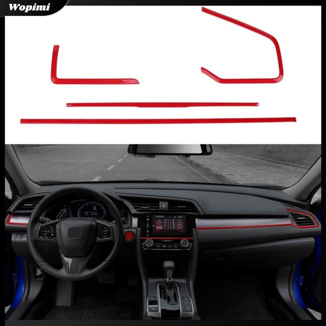 Mf Set 4 Miếng Dán Trang Trí Bảng Điều Khiển Trung Tâm Dành Cho Ô Tô Honda 10th Gen Civic