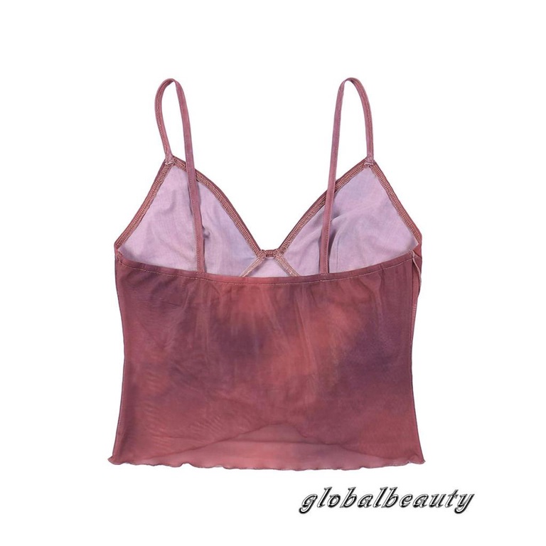 Áo Croptop Hai Dây Cổ Chữ V Hở Lưng In Họa Tiết Thời Trang Mùa Hè Cho Nữ