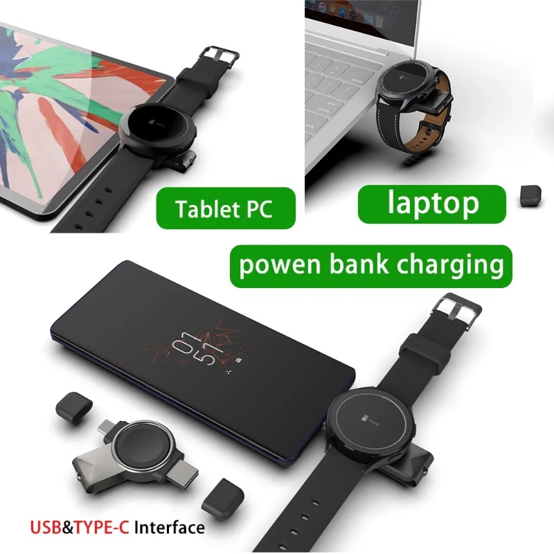 Bộ Sạc Nhanh Không Dây 2 Trong 1 40 / 42 / 44 / 46mm Bằng ABS Cho Đồng Hồ Samsung Galaxy Watch 5Pro / 5 / 4 / 3 Active 1 / 2