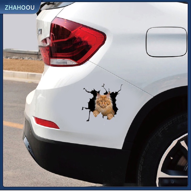 ☃Nhà Cửa☃ Miếng Dán Trang Trí Thân Xe Hơi Họa Tiết Mèo 3d D-2129