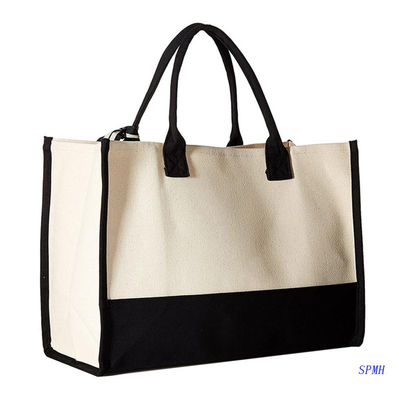 Túi Xách Canvas Sức Chứa Lớn In Chữ Có Tay Cầm Tiện Dụng Cho Nữ