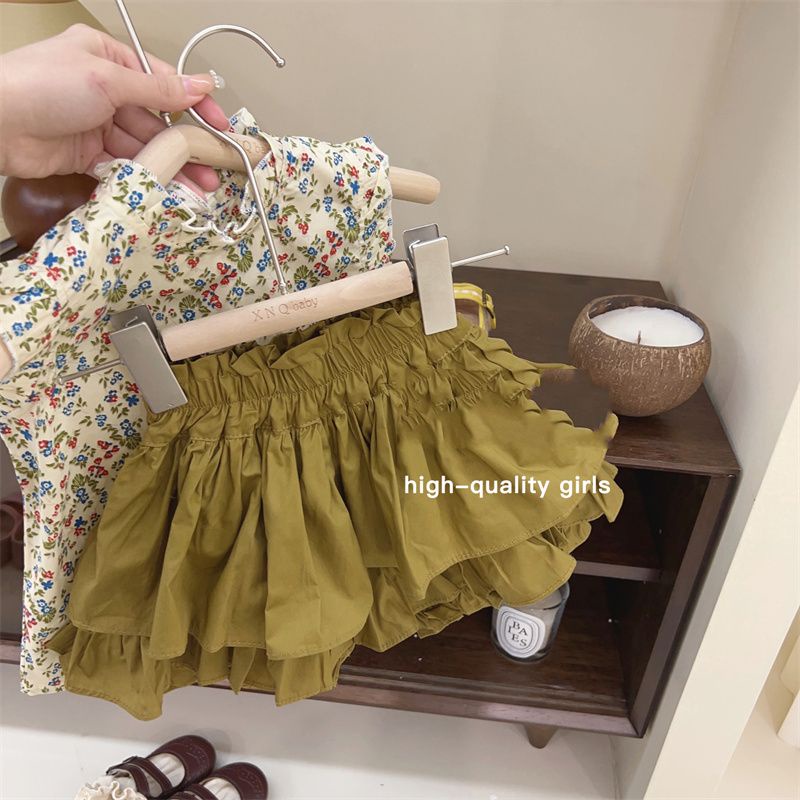 Bộ Đồ Thể Thao Áo Tay Ngắn In Hoa Dễ Thương Thời Trang Mùa Hè Cho Bé Gái