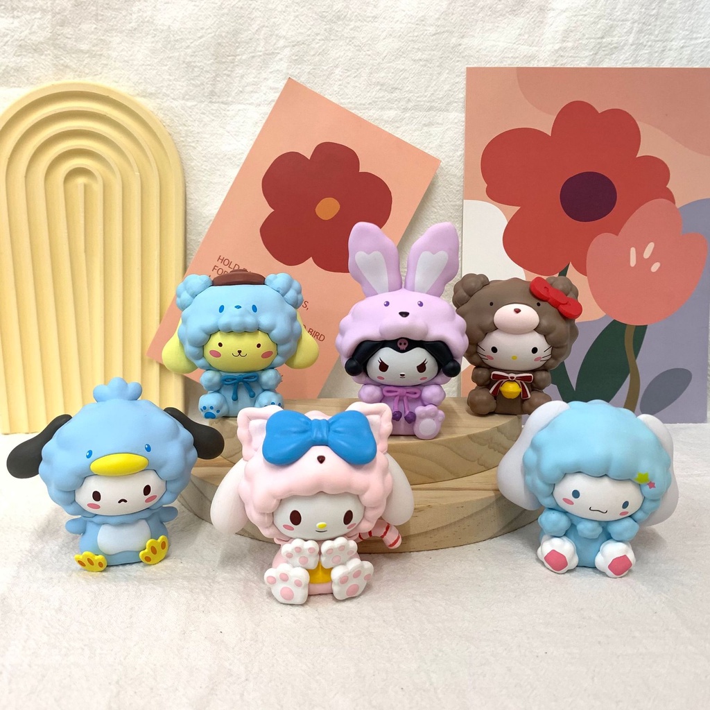 SANRIO Bộ 6 Mô Hình Cinnamoroll Kuromi Melody Dễ Thương