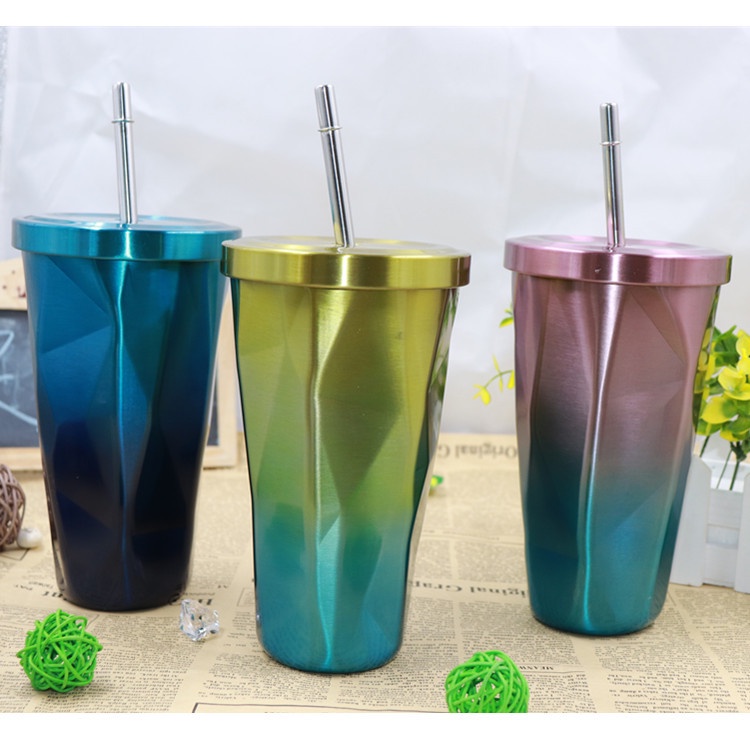 Bình Nước Giữ Nhiệt Bằng Thép Không Gỉ Màu Sắc Gradient Sáng Tạo