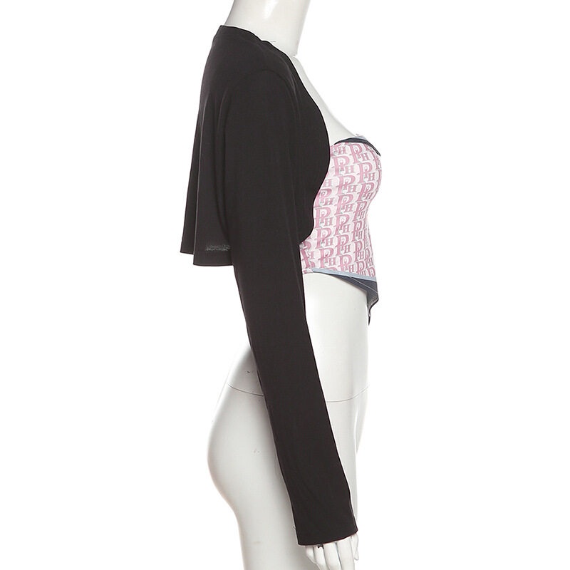 Weird Puss Áo Thun Tay Dài Dáng Ngắn Ôm Sát Quyến Rũ Dễ Phối Đồ Hợp Thời Trang Cho Nữ