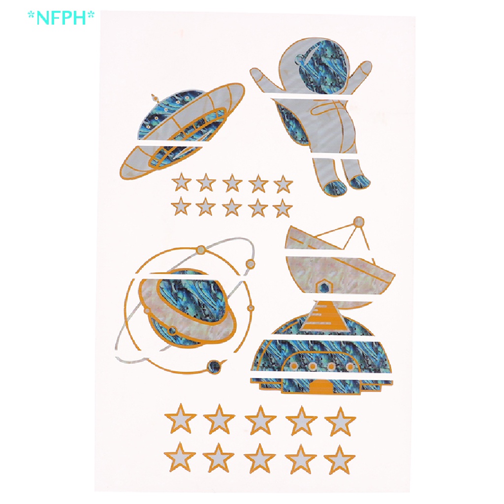 Miếng Dán Trang Trí Đàn Guitar Bass Họa Tiết Không Gian DIY Mới Áo Thun Thiết Kế Mới Năng Động Thời Trang