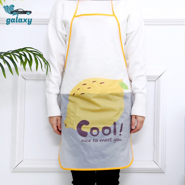Galaxy Tạp Dề Bằng Pvc Chống Thấm Dầu Chống Nước In Họa Tiết Trái Cây Xinh Xắn