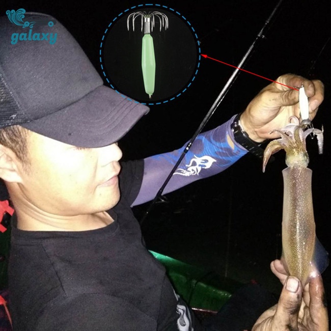 Galaxy Mồi Giả Câu Cá 12 Móc Hình Mực Phát Quang 12 Móc 12-35g