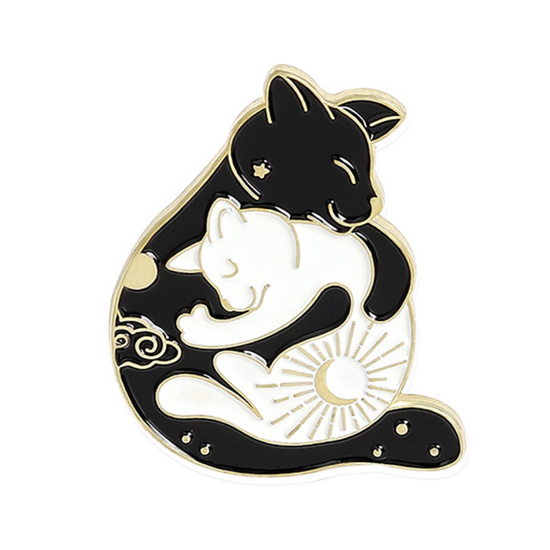 Ygt Ghim Cài Áo Hình Tai Chi Gossip Phối Màu Trắng Đen Hình Động Vật Dễ Thương