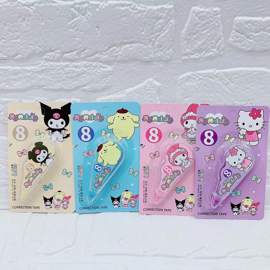 Sanrio Bút Xóa Dạng Băng Keo Mini Họa Tiết Hoạt Hình Cún Sanrio Dễ Thương Dành Cho Học Sinh Tiểu Học