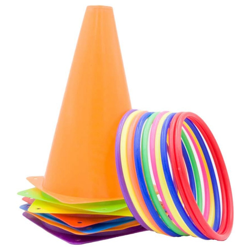 Set 26 Vòng Nhựa Hình Nón Chơi Trò Ném Ngoài Trời Cho Người Lớn Và Trẻ Em