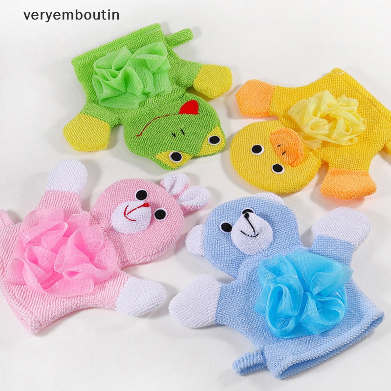 Găng Tay cotton Rửa Mặt Khi Tắm Cho Trẻ Em Hình Động Vật Vui Nhộn n