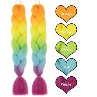 Bím Tóc Giả Ombre 5 Màu Sắc Lựa Chọn