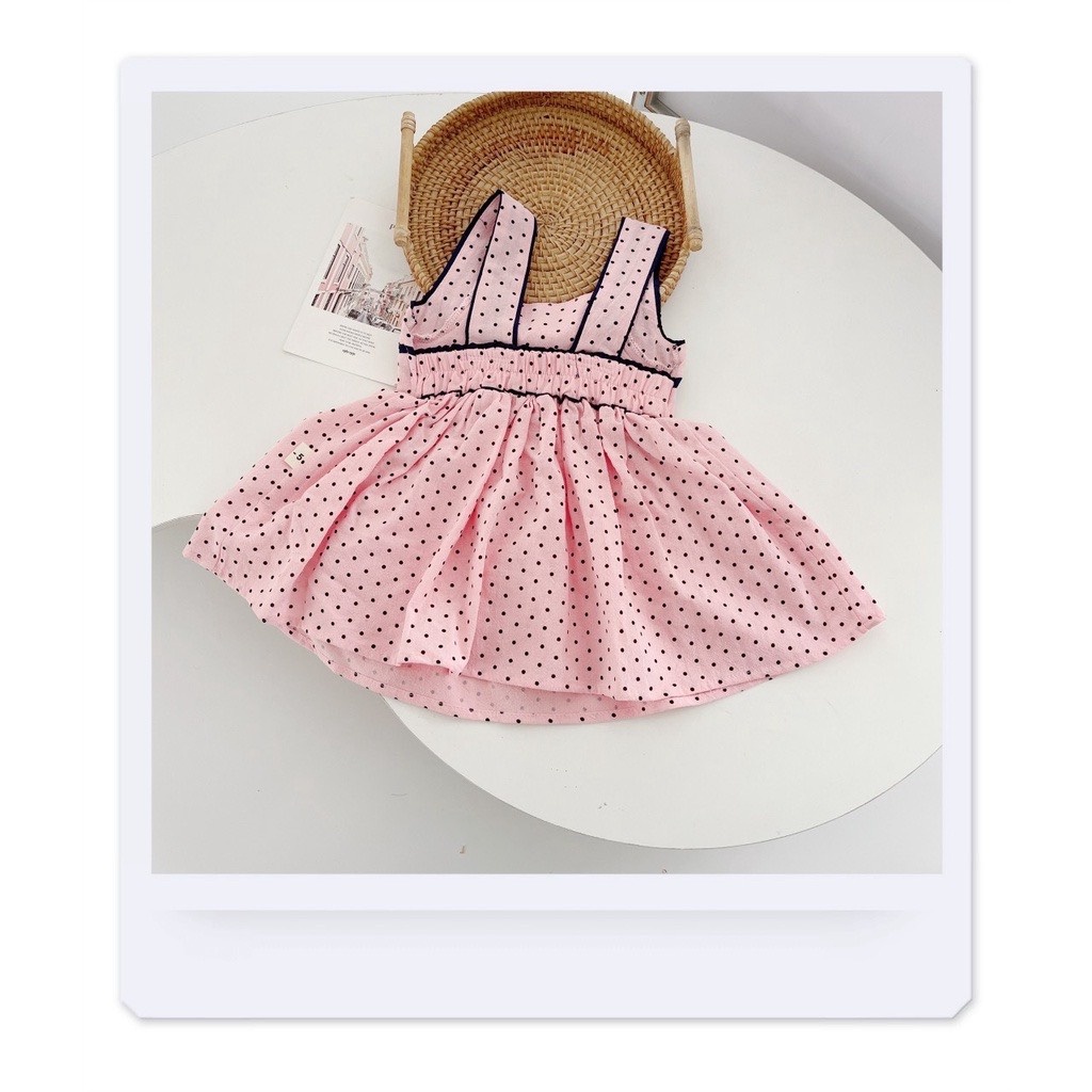 Váy Bé Gái R1 Thiết Kế Dáng Xòe Rộng Phối Ren Tùng BaBoo Kids Chất Thô Đũi Mềm Mịn