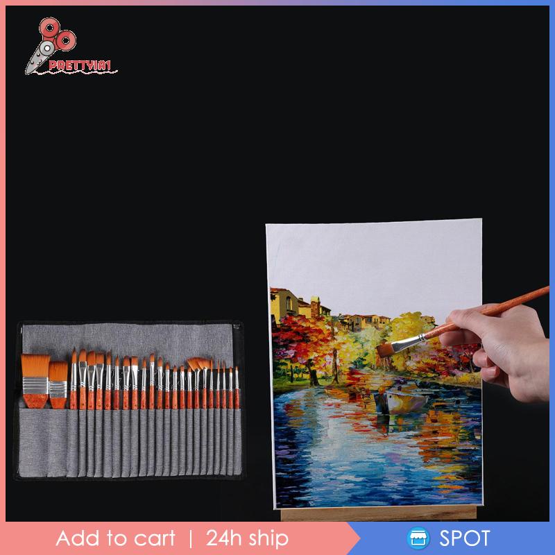 Set 1 / 24 Cọ Vẽ Màu Nước Cho Người Lớn Và Trẻ Em