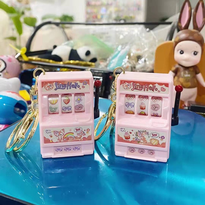SANRIO Móc Khóa Hình Máy Xổ Số Trái Cây Kỹ Thuật Số Pikachu Stellalou Linabell Dễ Thương