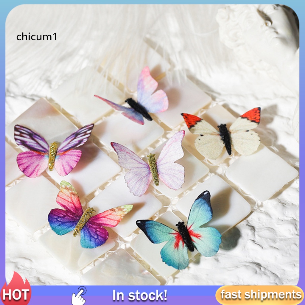 Set 6 Cánh Bướm Nam Châm 4 Kiểu Trang Trí Móng Tay Nghệ Thuật Màu Sắc Sống Động Dành Cho Nữ