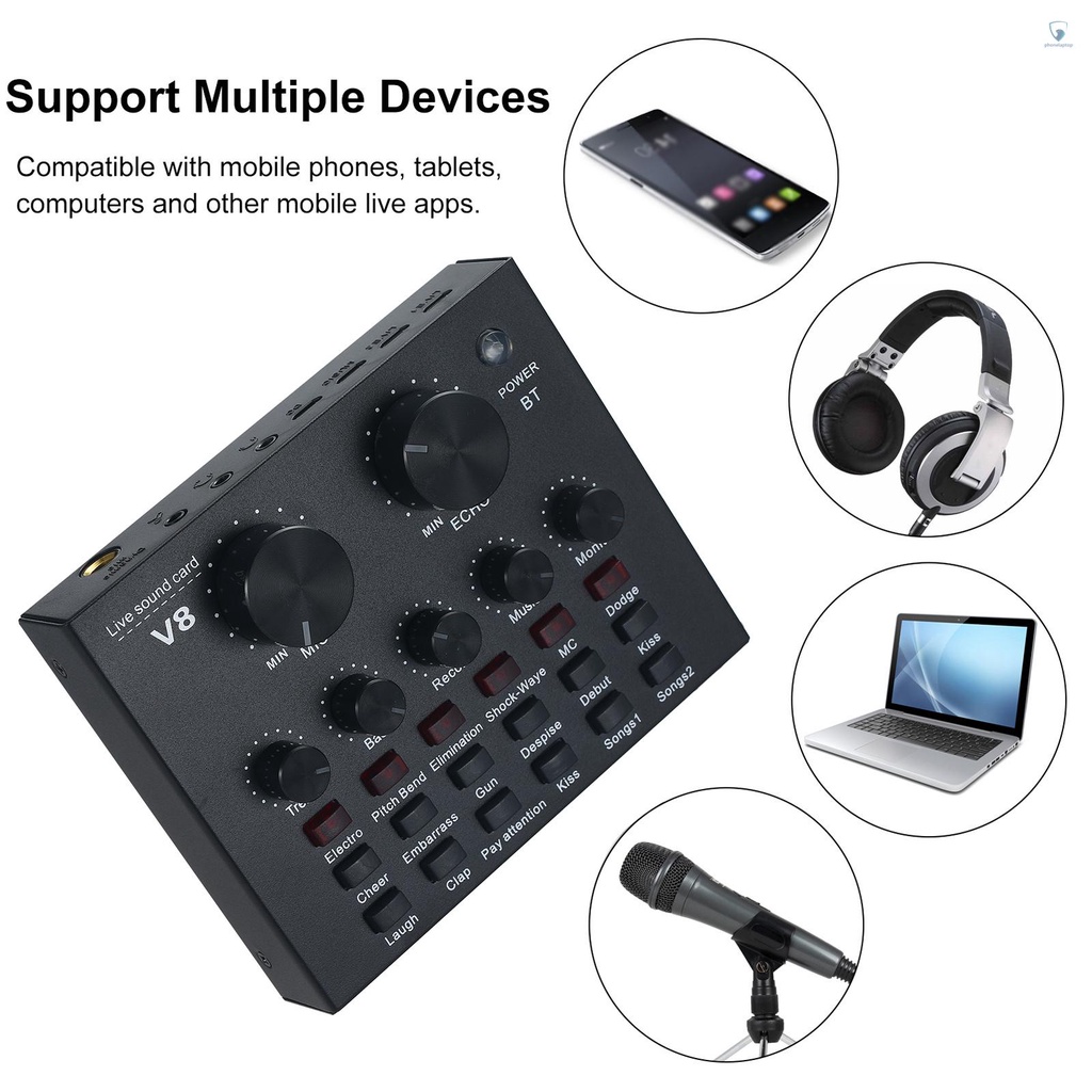 Thẻ Âm Thanh BT Phát Sóng Trực Tiếp Đa Năng Cho Máy Tính Và Điện Thoại