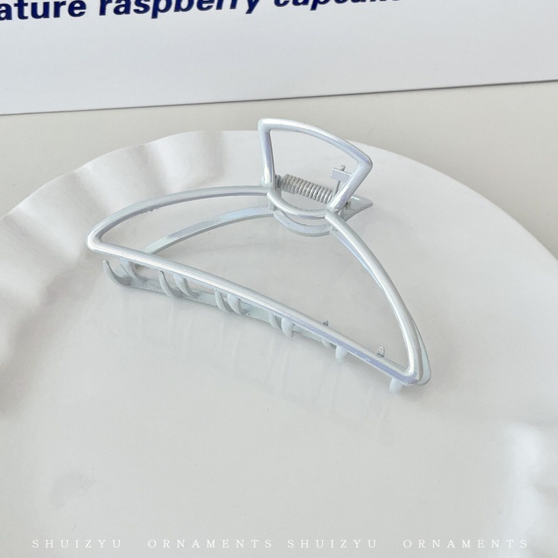 Kẹp Tóc Cá Mập Bằng Hợp Kim Màu Trắng Đơn Giản Thời Trang