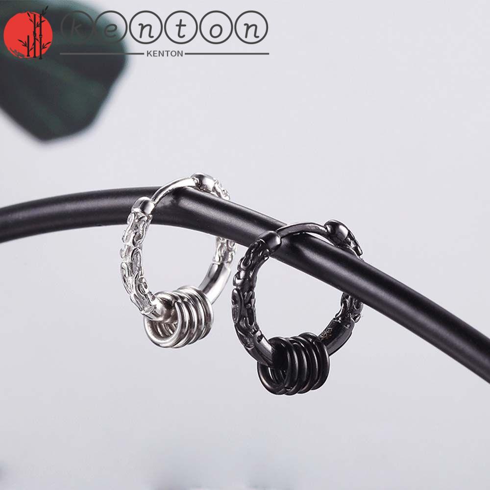 Bông tai hình tròn bằng đồng phong cách punk hip hop Hàn Quốc dành cho nam và nữ