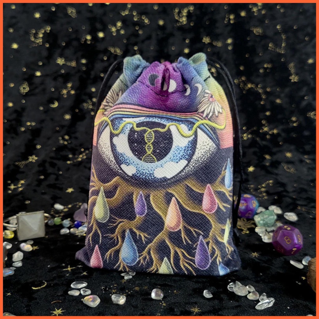 Túi Dây Rút Đựng Bài Tarot 13x18cm In Họa Tiết Xinh Xắn Tiện Dụng