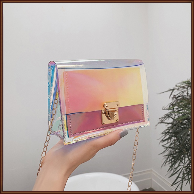 Túi Đeo Chéo Hình Vuông Cỡ Nhỏ Trong Suốt Nhiều Màu Thời Trang Mùa Hè Cho Nữ