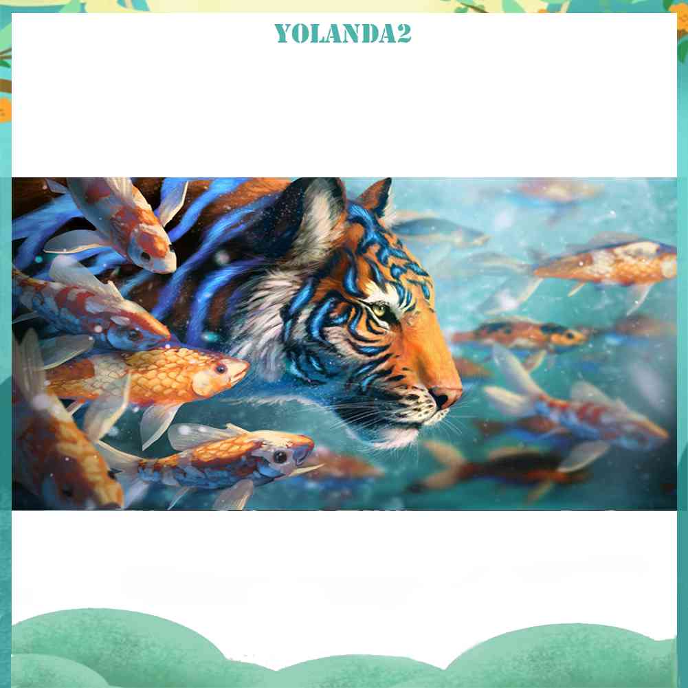 Bộ Tranh Đính Đá 5D Họa Tiết Hổ / Cá Vàng Độc Đáo DIY Dùng Trang Trí Nhà Cửa