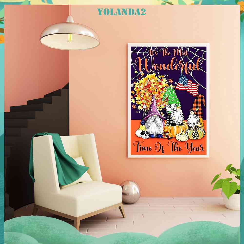 Tranh Đính Đá Kim Cương Toàn Bộ 5D DIY Hình Vẽ Bí Ngô