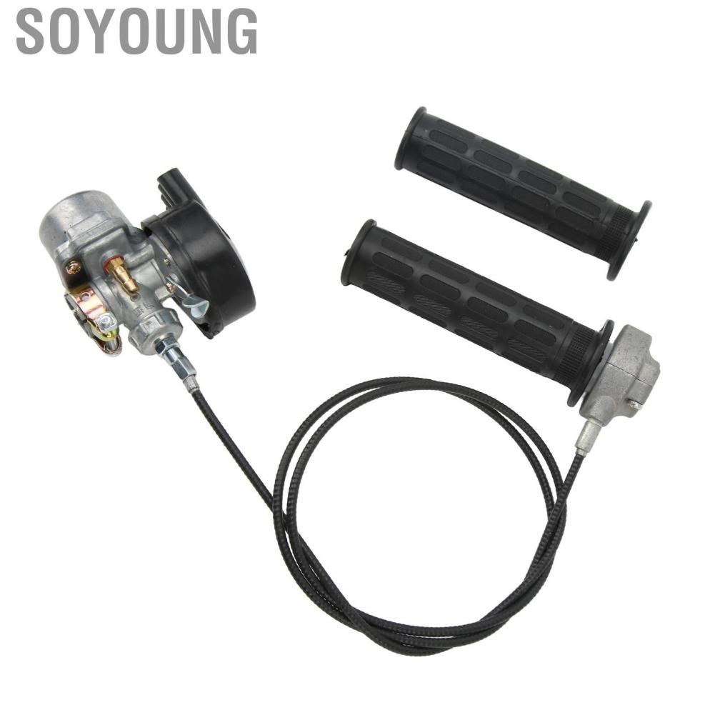 Soyoung Carb Throttle Grip Cable Set  High Toughness Carburetor Throttle Handle Bar  for 49cc To 80cc 2 Stroke Motorized Bicycle
