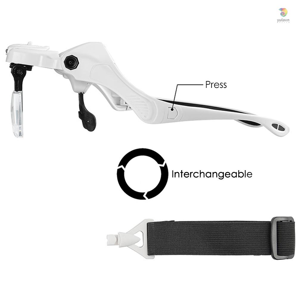 Kính Lúp Đeo Đầu Phóng Đại 5 Thấu Kính 1.0X-3.5X Có Đèn LED Có Thể Tháo Rời Tiện Dụng