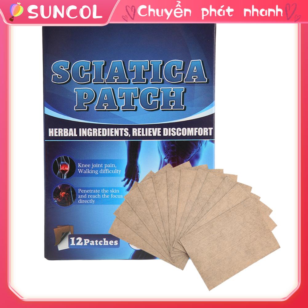 SUNCOL 12 Miếng Dán Đau Thần Kinh Tọa Chiết Xuất Từ Thực Vật Mềm Mại Thoáng Khí Khớp Gối Giảm Nhức Cho Nam Nữ