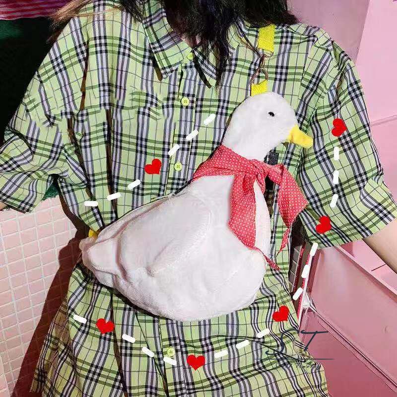 Túi Đeo Chéo Hình Vịt Hoạt Hình Nhồi Bông Đáng Yêu Dành Cho Bé Gái ORD7