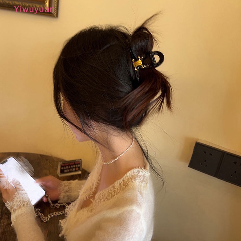 < Yiwuyuan > Kẹp Tóc Xoăn Cỡ Lớn Kết Cấu Hình Cá Mập Phong Cách retro Thanh Lịch Cho Nữ Dự Tiệc Tại Nhà