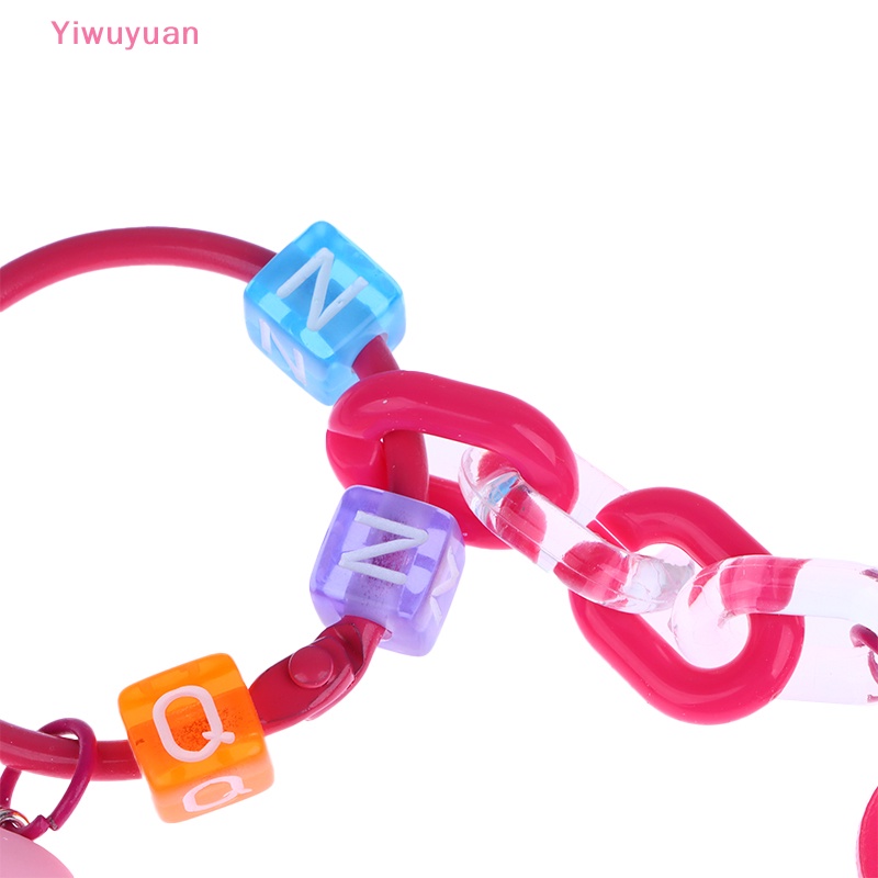 < Yiwuyuan > Móc Chìa Khóa Resin Hình Gấu Dâu Tây Hoạt Hình Dễ Thương DIY Trang Trí Túi Xách Xe Hơi Mới