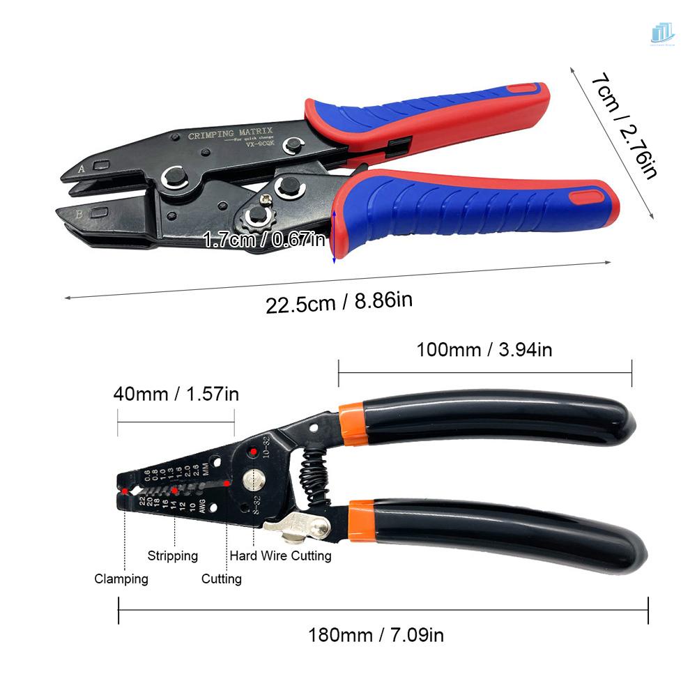 Bộ Dụng Cụ Kìm Uốn Dây Cáp Thiết Bị Đầu Cuối Cách Nhiệt Nhanh Chóng Kèm Hộp Đựng Đa Năng Cho Ferrule / Nylon / Cách Nhiệt / Không Dùng Điện