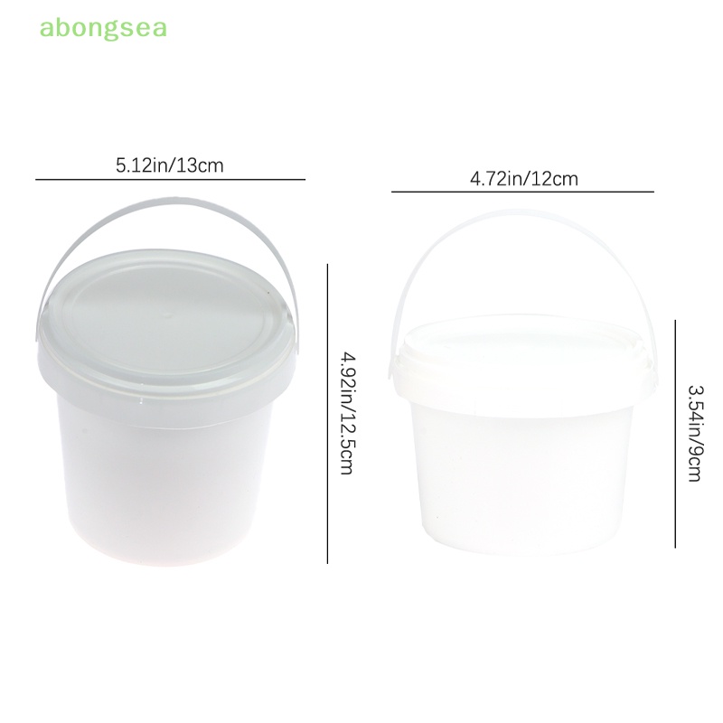 Xô Nhựa Trong Suốt Dung Tích 500 / 1000ML Có Tay Cầm Và Nắp Đậy