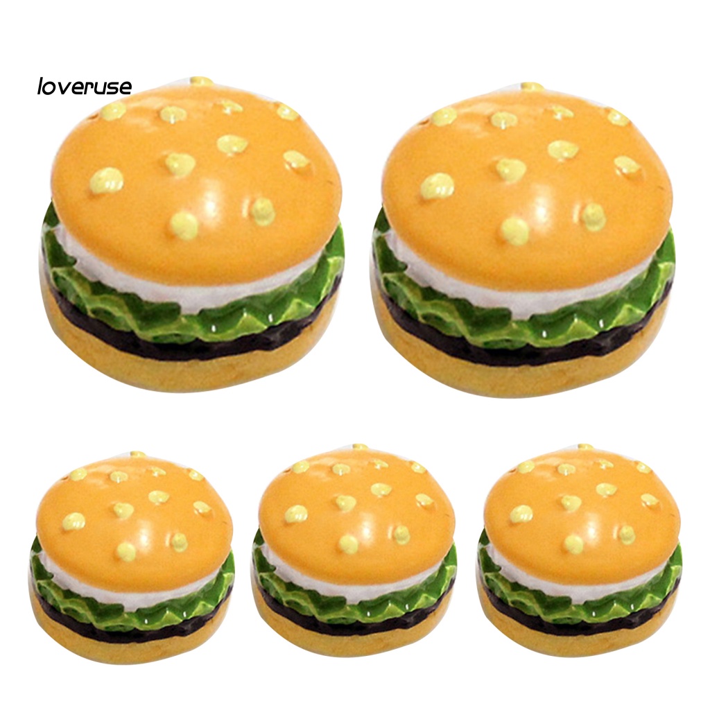 Set 5 Mô Hình Điện Thoại Bánh Hamburger Mini Bằng Nhựa Resin Trang Trí Nhà Búp Bê DIY