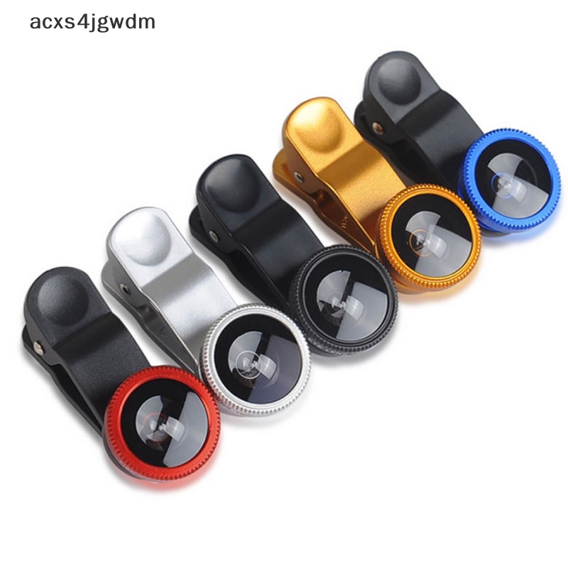 [acxs4jgwdm] 3in1 điện thoại di động mắt Cá + Góc Rộng + Ống kính máy ảnh macro cho điện thoại di động phổ quát mới