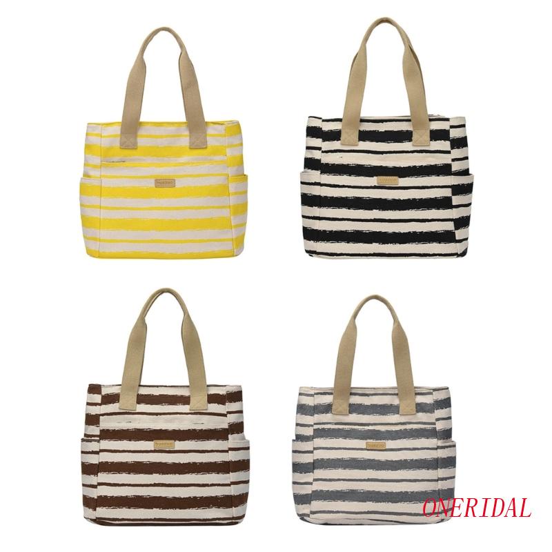 Túi Xách Vải Kẻ Sọc Phong Cách Hàn Quốc Cho Nữ